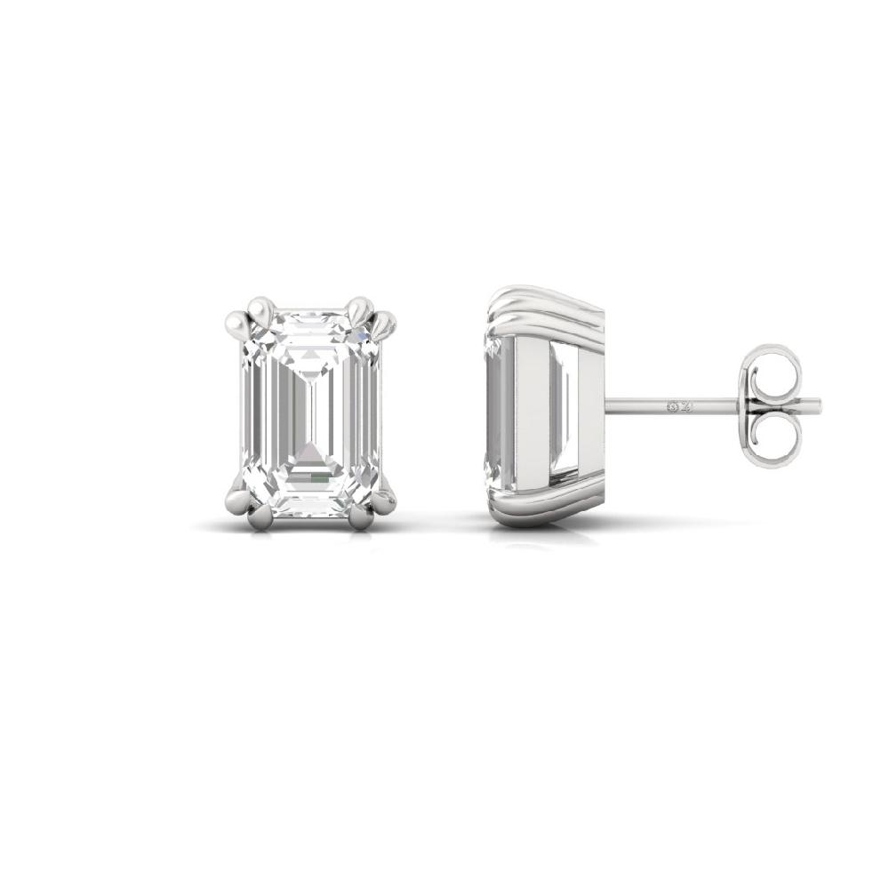 0.555ct Emerald Cut CVD Lab Grown Diamond Forever Shine Solitaire Earrings