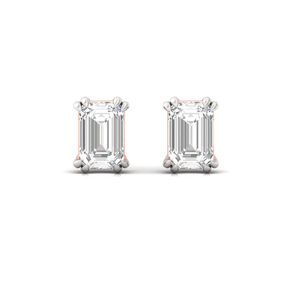 0.555ct Emerald Cut CVD Lab Grown Diamond Forever Shine Solitaire Earrings
