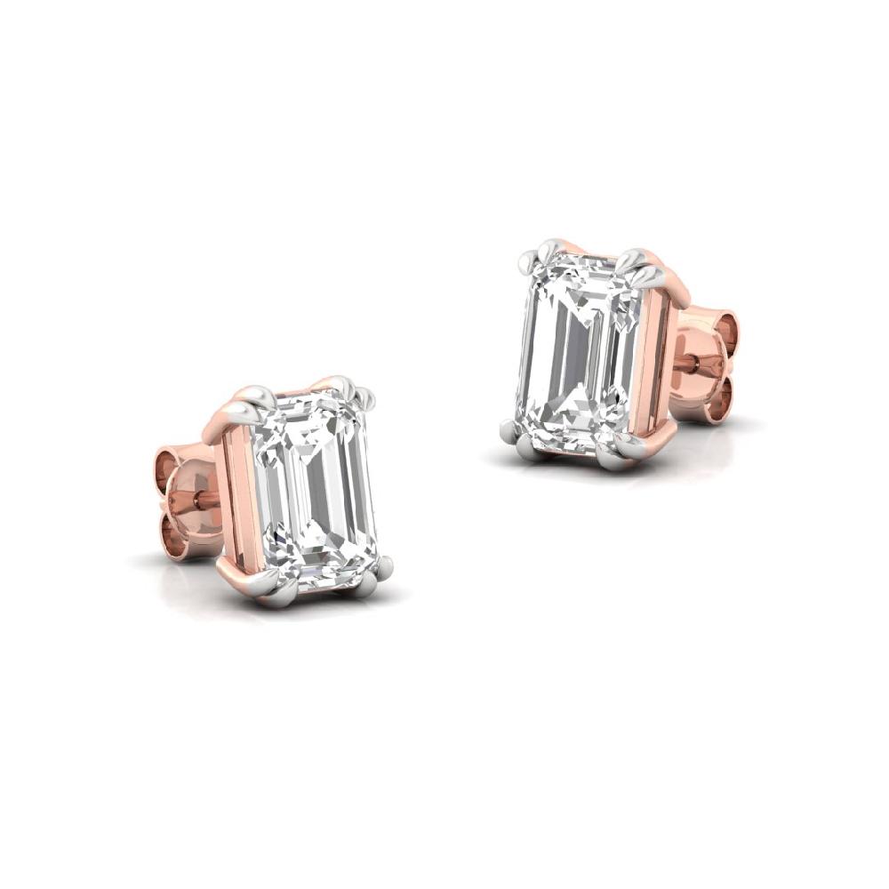 0.555ct Emerald Cut CVD Lab Grown Diamond Forever Shine Solitaire Earrings