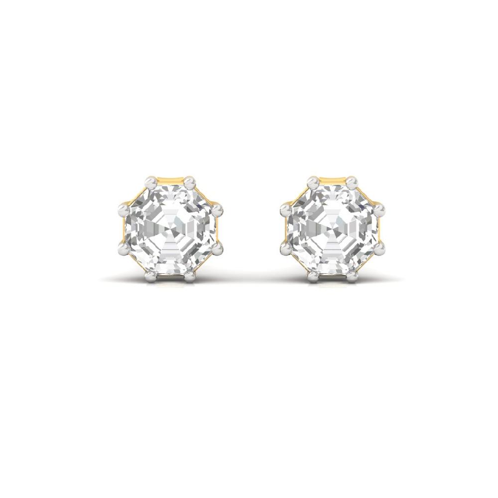 Elegant 0.505ct Octagon Cut CVD-Lab Grown Diamond Starlit Grace Solitaire Earrings