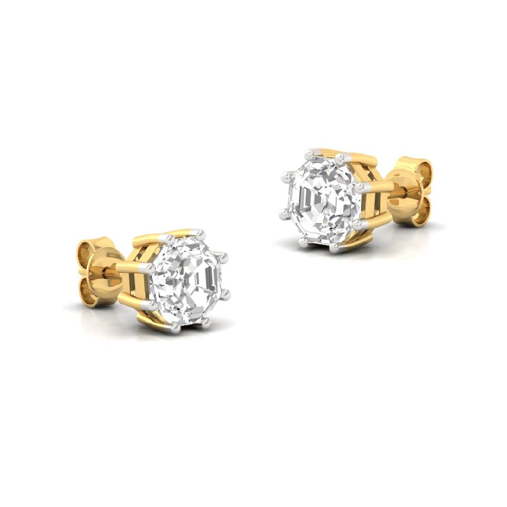 Elegant 0.505ct Octagon Cut CVD-Lab Grown Diamond Starlit Grace Solitaire Earrings