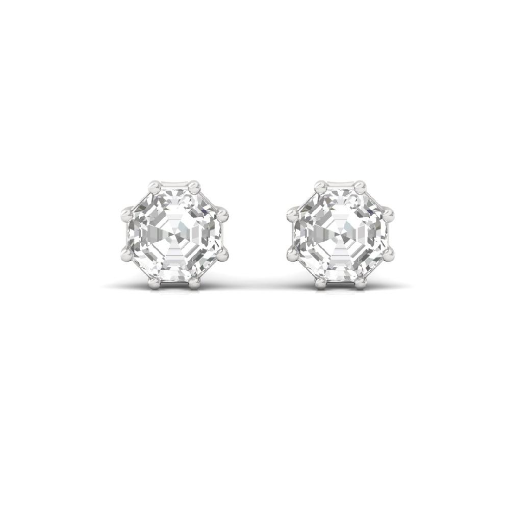 Elegant 0.505ct Octagon Cut CVD-Lab Grown Diamond Starlit Grace Solitaire Earrings