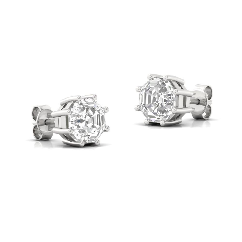 Elegant 0.505ct Octagon Cut CVD-Lab Grown Diamond Starlit Grace Solitaire Earrings