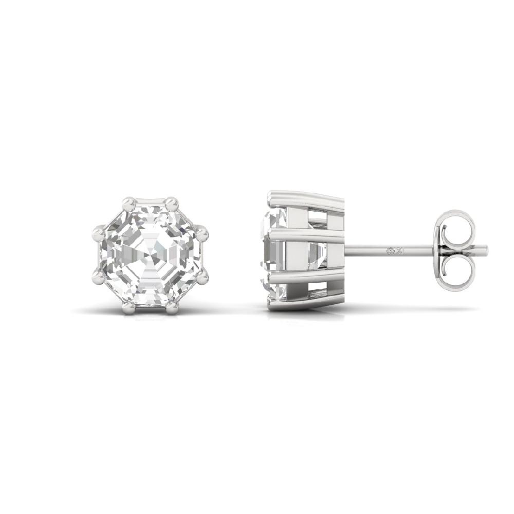 Elegant 0.505ct Octagon Cut CVD-Lab Grown Diamond Starlit Grace Solitaire Earrings