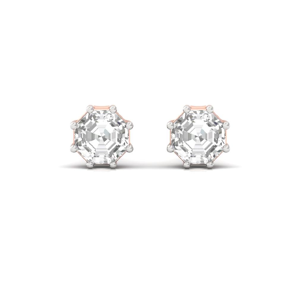 Elegant 0.505ct Octagon Cut CVD-Lab Grown Diamond Starlit Grace Solitaire Earrings