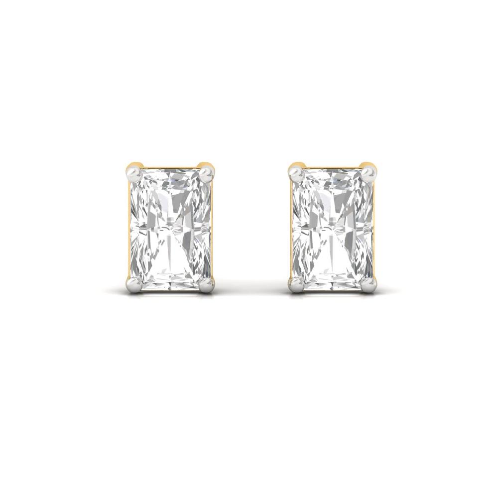0.66ct Radiant Cut CVD Lab Grown Diamond Victorian Charm Solitaire Earrings