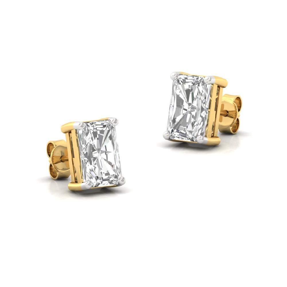 0.66ct Radiant Cut CVD Lab Grown Diamond Victorian Charm Solitaire Earrings