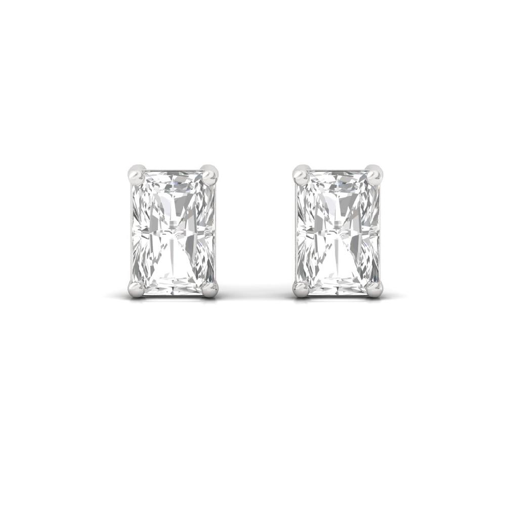 0.66ct Radiant Cut CVD Lab Grown Diamond Victorian Charm Solitaire Earrings
