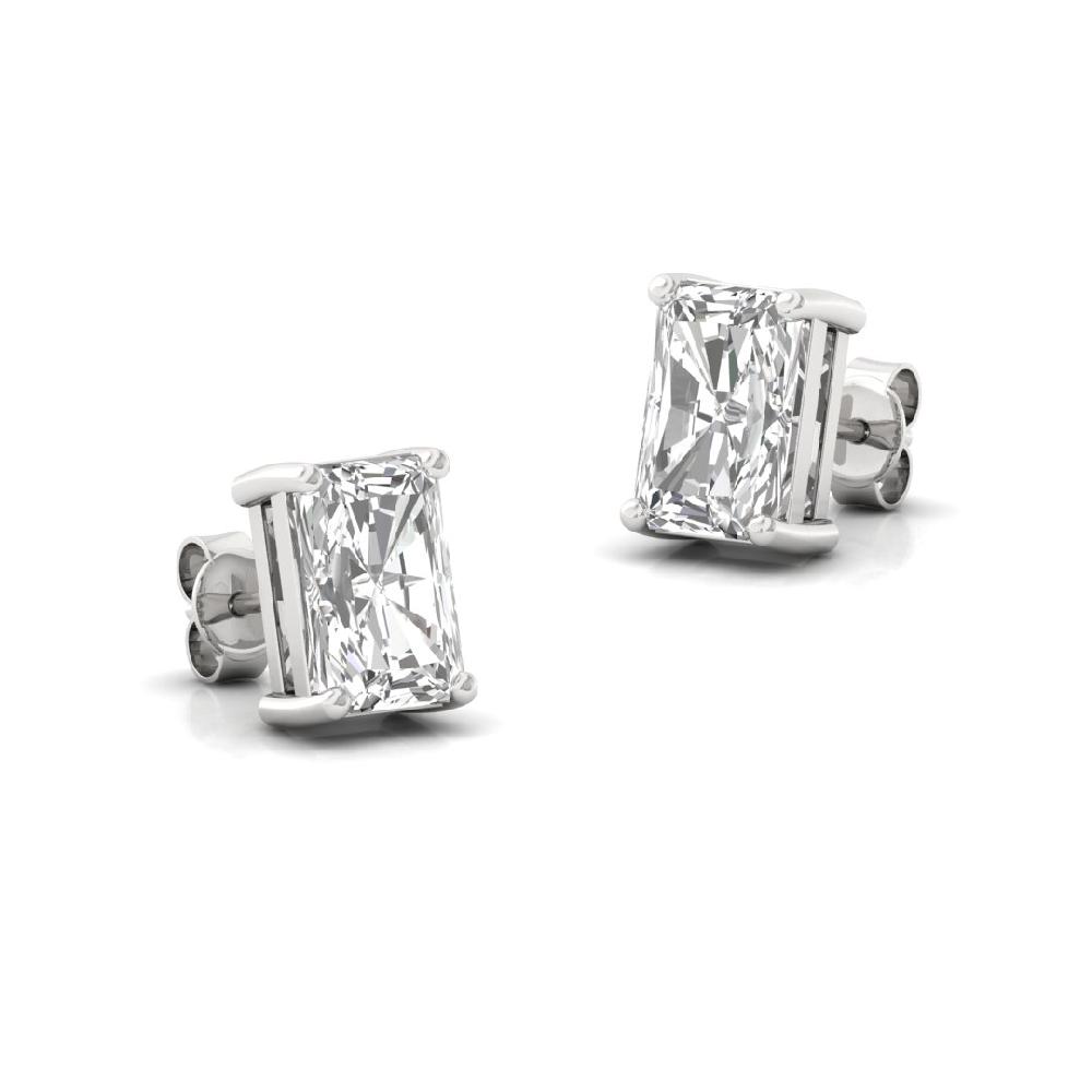 0.66ct Radiant Cut CVD Lab Grown Diamond Victorian Charm Solitaire Earrings