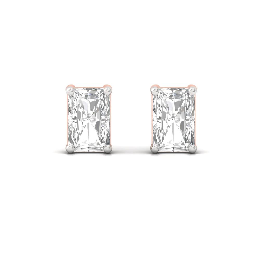 0.66ct Radiant Cut CVD Lab Grown Diamond Victorian Charm Solitaire Earrings