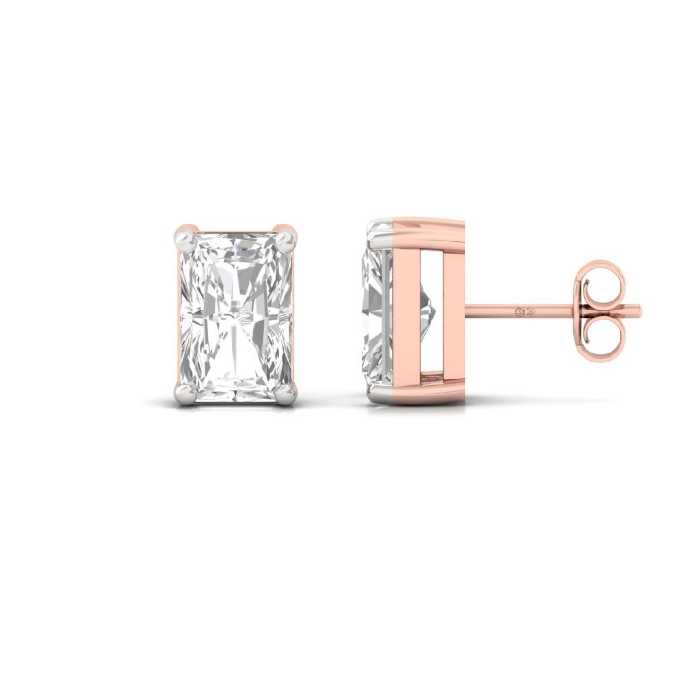 0.66ct Radiant Cut CVD Lab Grown Diamond Victorian Charm Solitaire Earrings