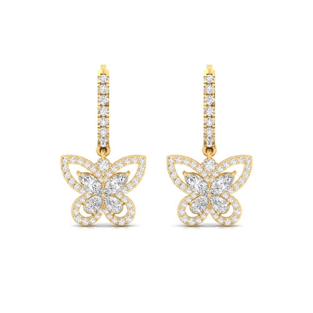 Pear , Marquise & Round CVD Diamond Earrings