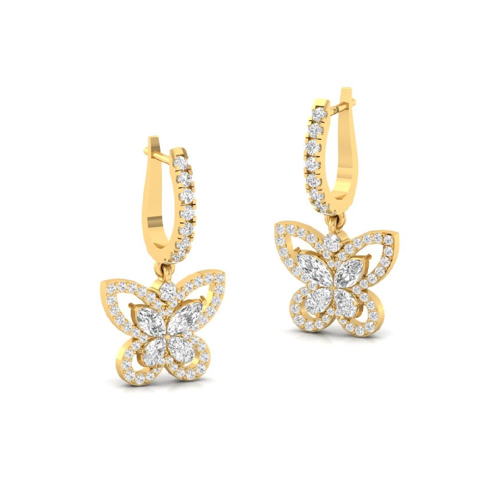Pear , Marquise & Round CVD Diamond Earrings