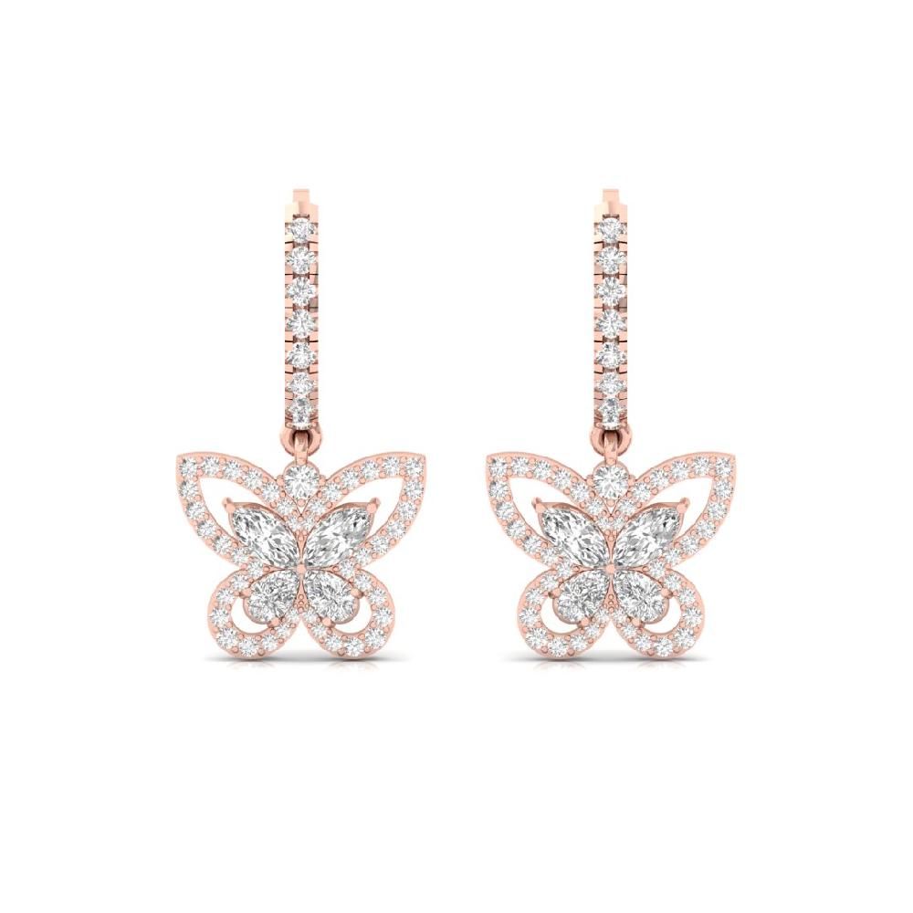 Pear , Marquise & Round CVD Diamond Earrings