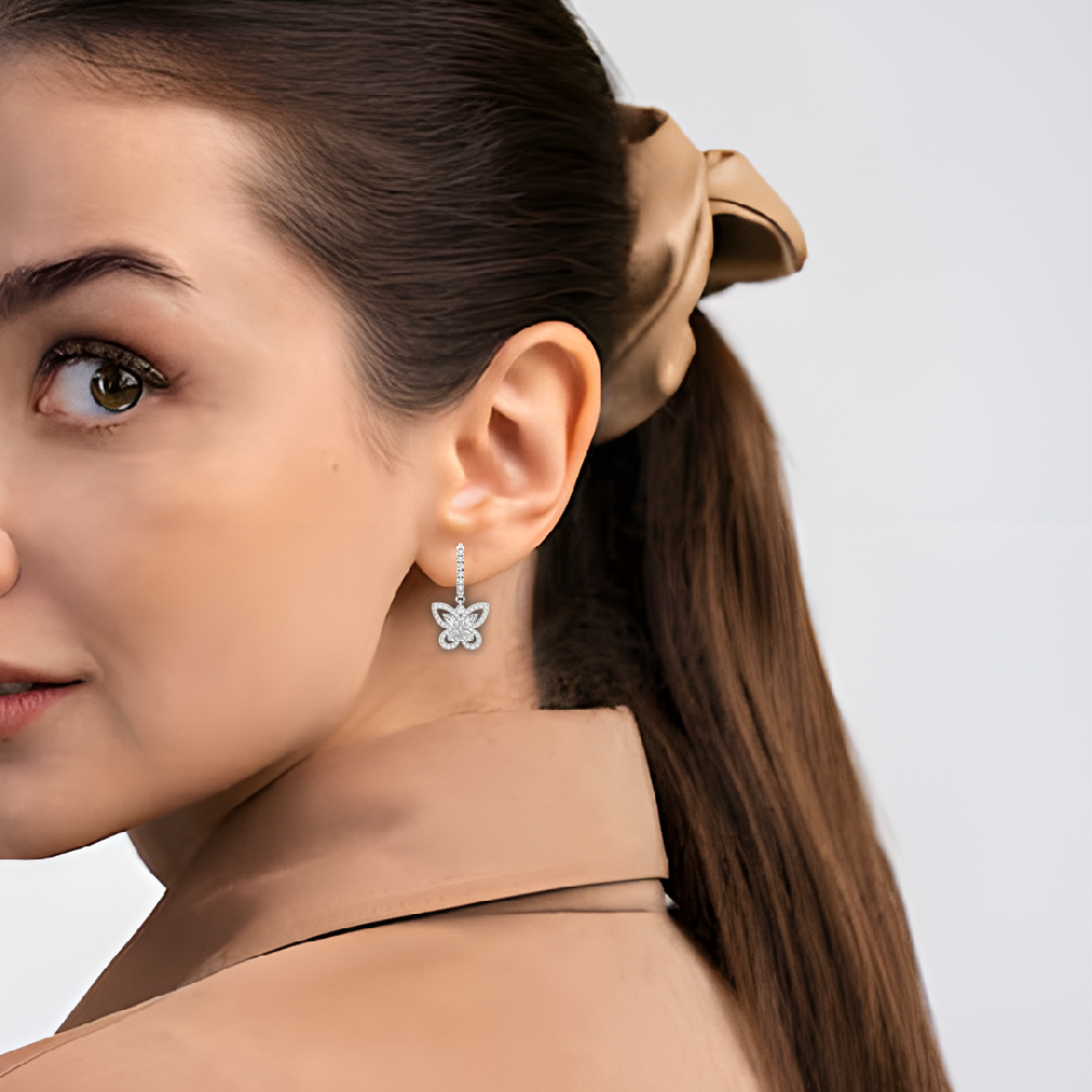 Pear , Marquise & Round CVD Diamond Earrings