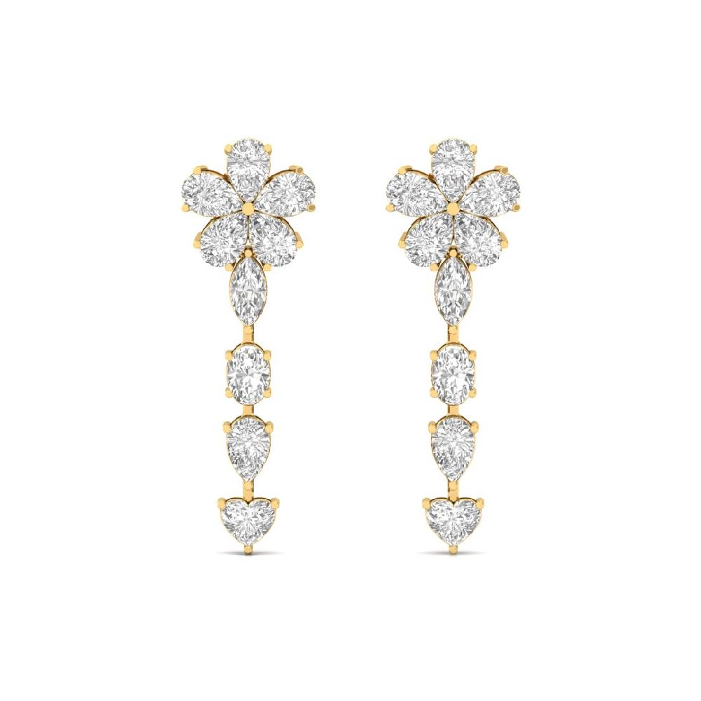 Multi-Shape Heart, Pear, Oval & Marquise CVD Diamond Earrings