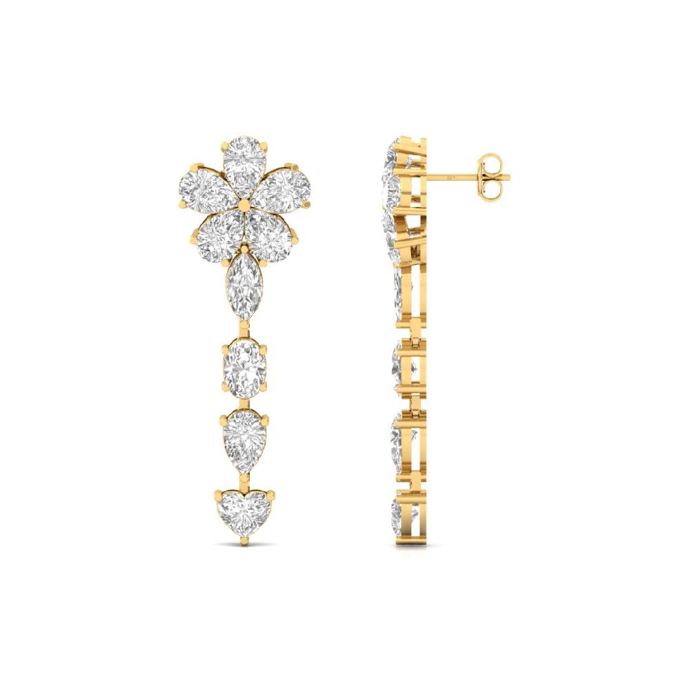 Multi-Shape Heart, Pear, Oval & Marquise CVD Diamond Earrings