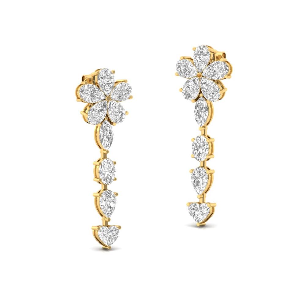 Multi-Shape Heart, Pear, Oval & Marquise CVD Diamond Earrings