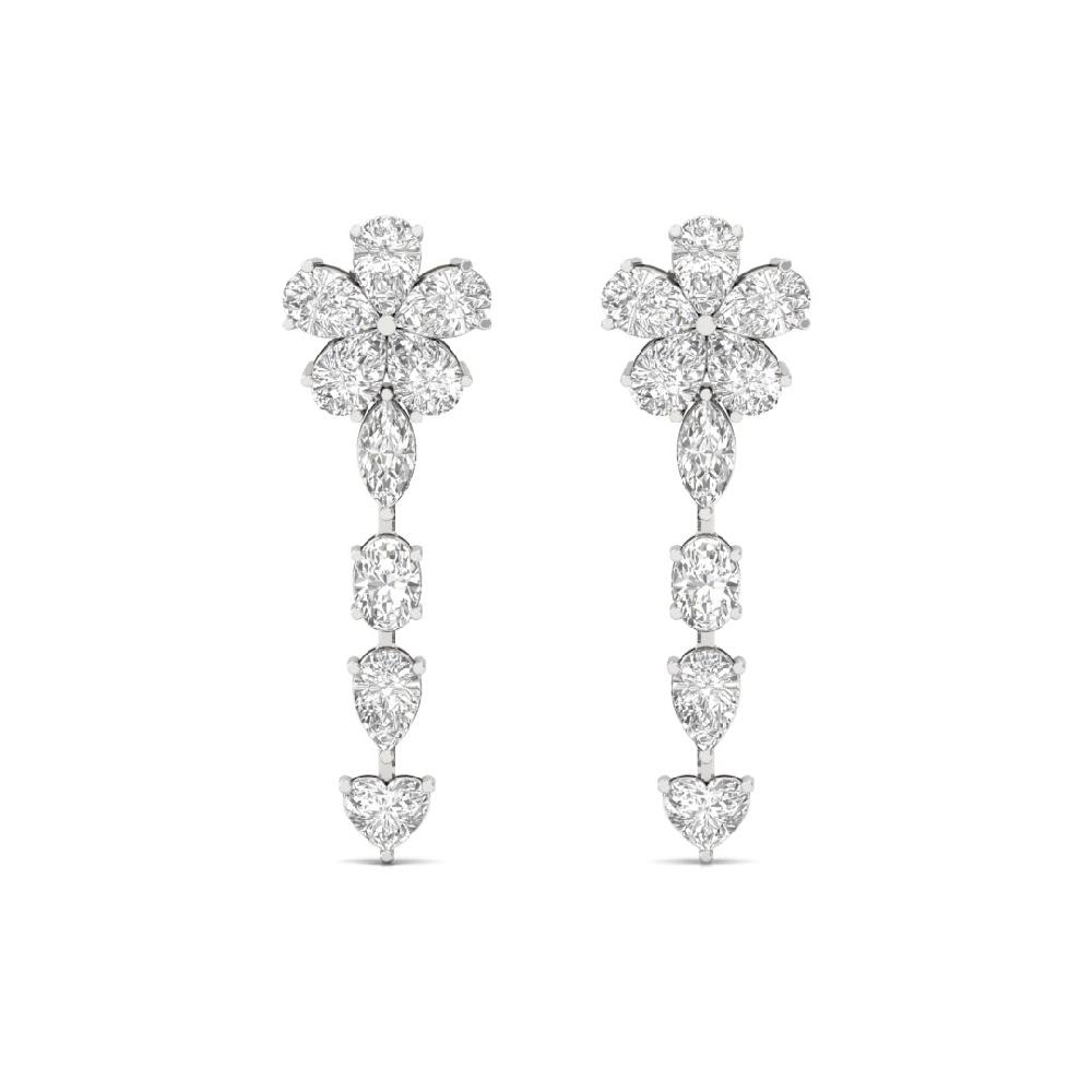 Multi-Shape Heart, Pear, Oval & Marquise CVD Diamond Earrings