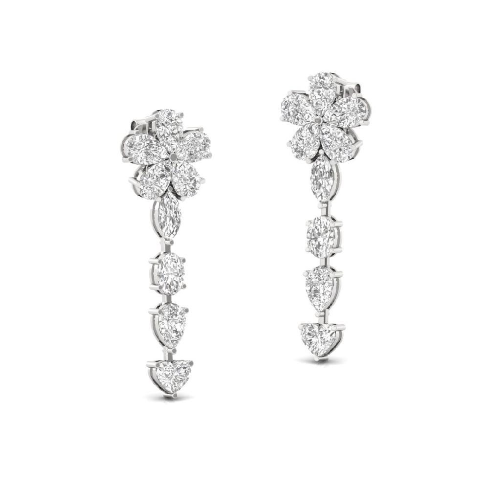 Multi-Shape Heart, Pear, Oval & Marquise CVD Diamond Earrings