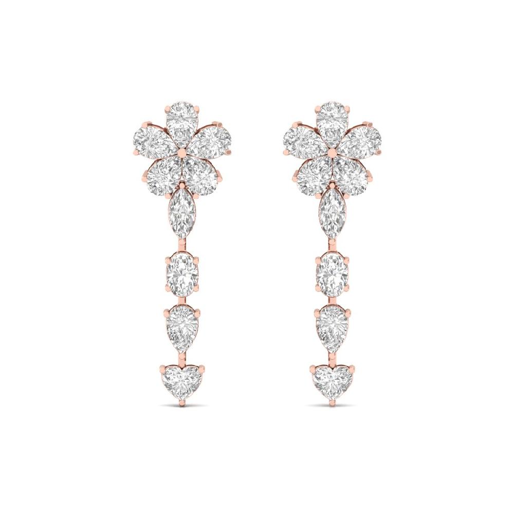 Multi-Shape Heart, Pear, Oval & Marquise CVD Diamond Earrings