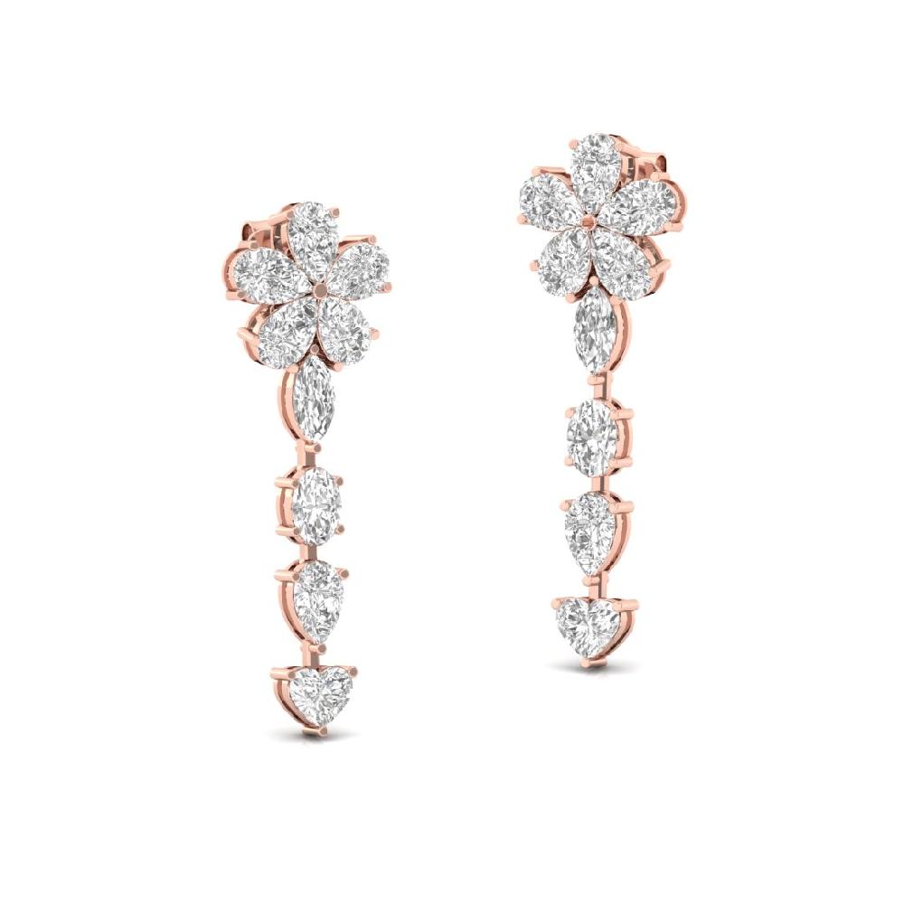 Multi-Shape Heart, Pear, Oval & Marquise CVD Diamond Earrings