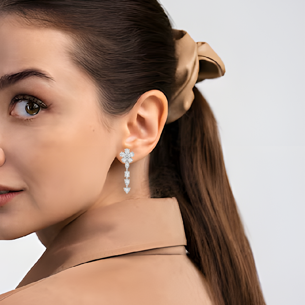 Multi-Shape Heart, Pear, Oval & Marquise CVD Diamond Earrings