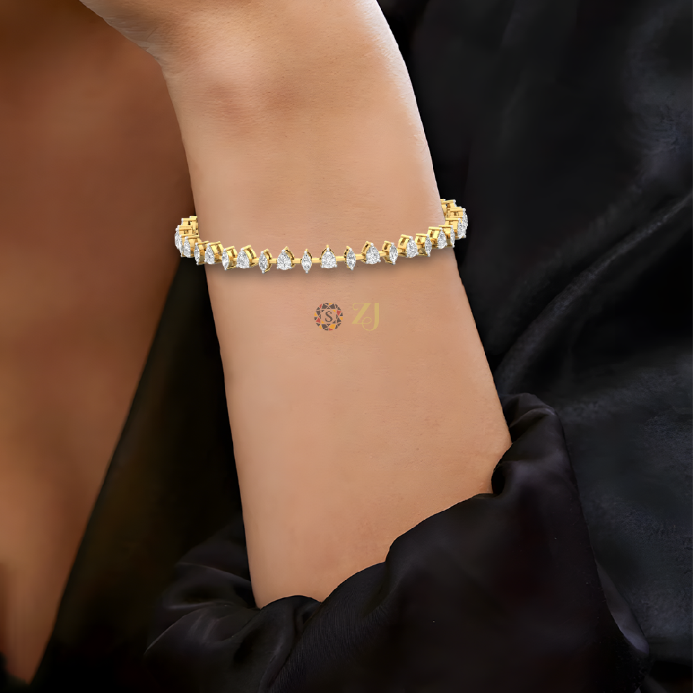 Timeless marquise, pear CVD-Lab grown Diamond Bracelets