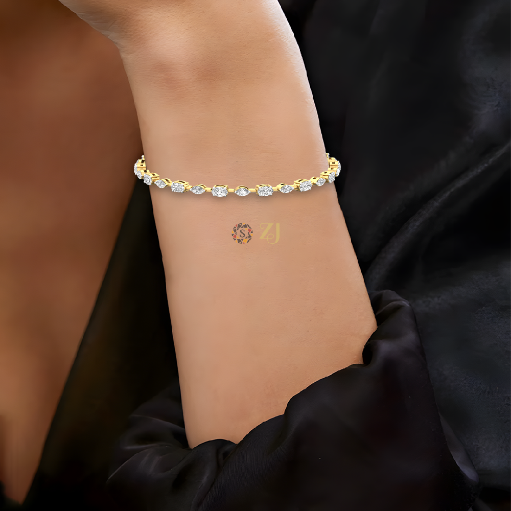 Grace & Glam Oval And Marquise CVD-Lab grown Diamond Bracelets