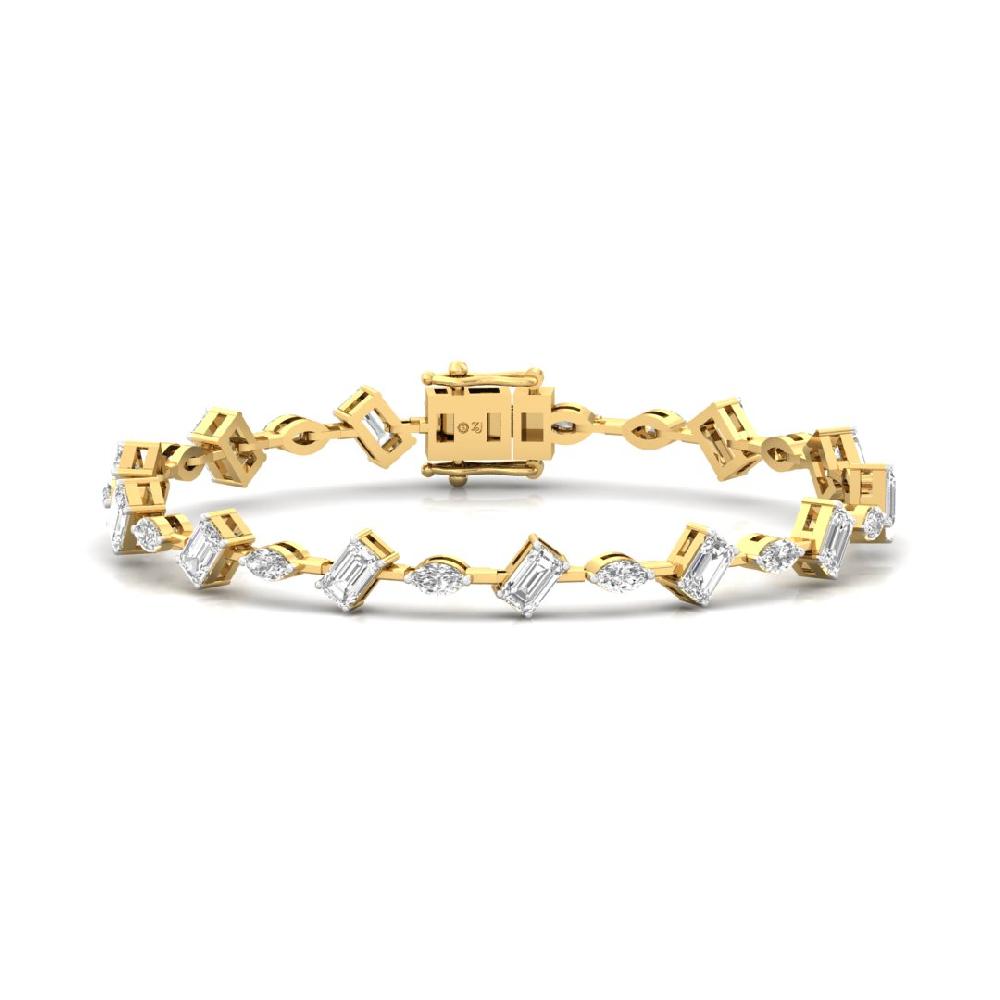 Celestial Emerald ,marquise Cut CVD Lab Grown Diamond Bracelet