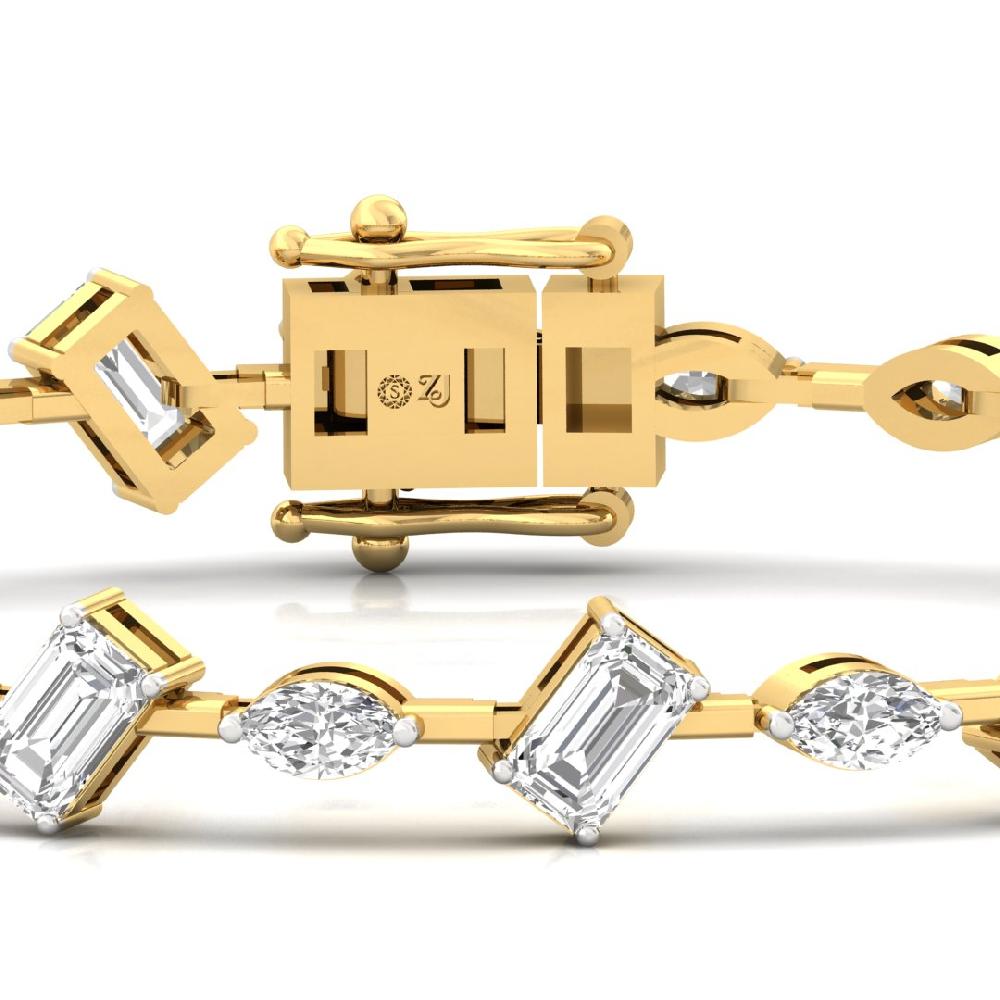 Celestial Emerald ,marquise Cut CVD Lab Grown Diamond Bracelet