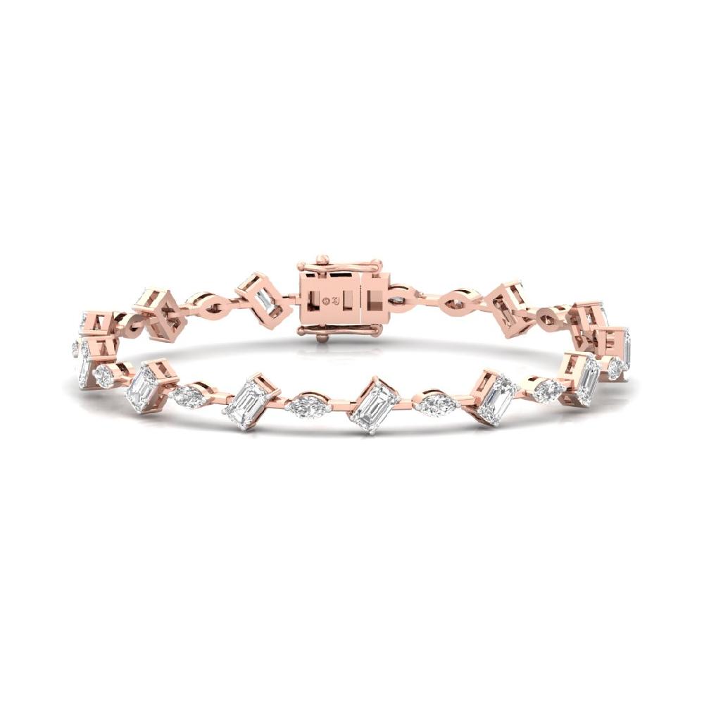 Celestial Emerald ,marquise Cut CVD Lab Grown Diamond Bracelet