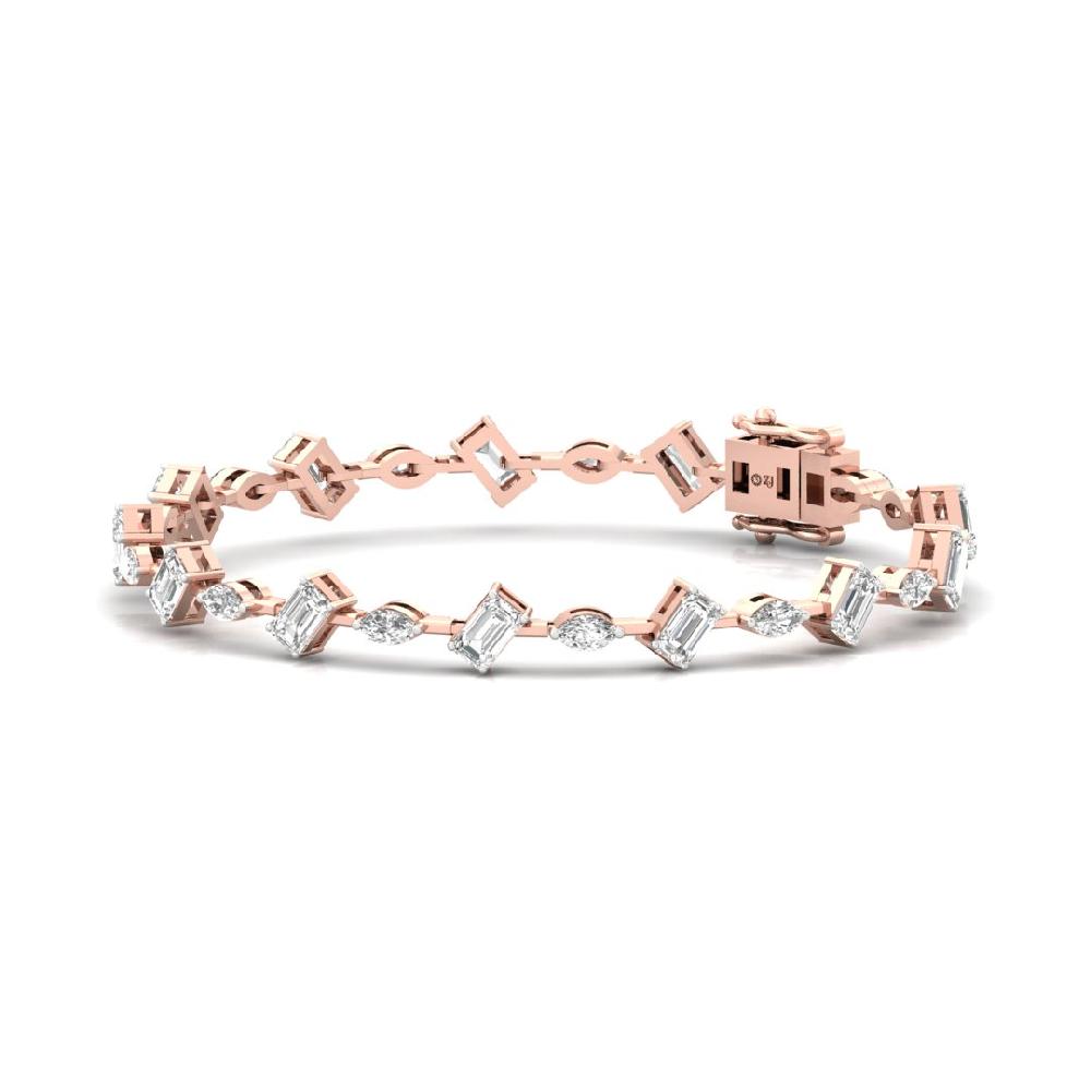 Celestial Emerald ,marquise Cut CVD Lab Grown Diamond Bracelet