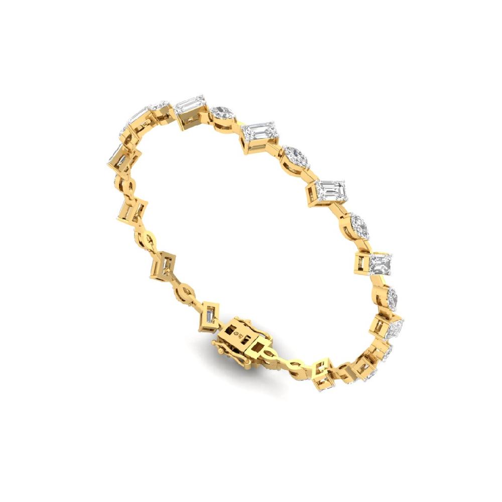 Celestial Emerald ,marquise Cut CVD Lab Grown Diamond Bracelet