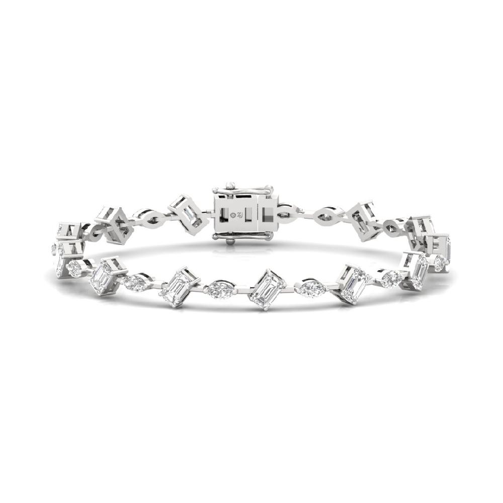 Celestial Emerald ,marquise Cut CVD Lab Grown Diamond Bracelet