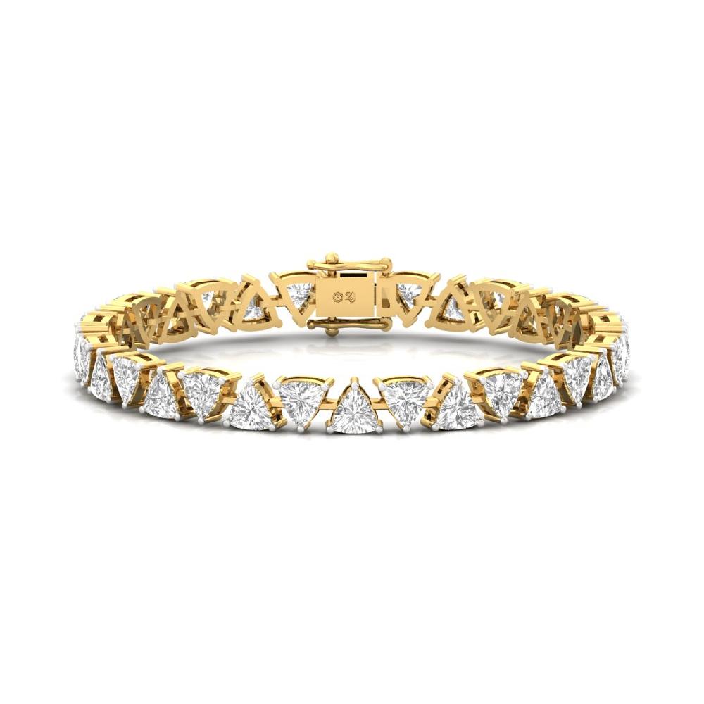 Trillion-Cut CVD-Lab Grown Diamond Starlit Elegance Tennis Bracelet