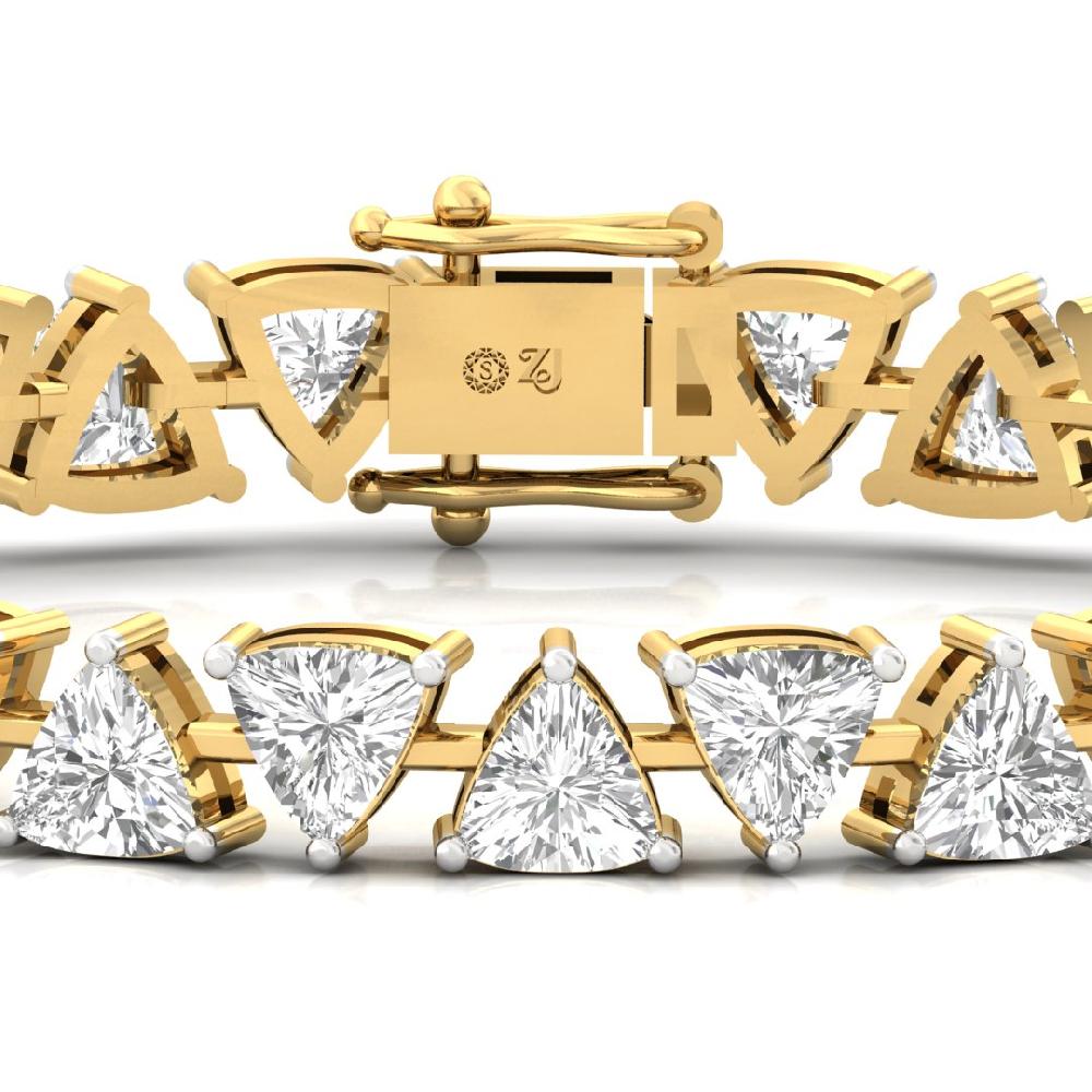 Trillion-Cut CVD-Lab Grown Diamond Starlit Elegance Tennis Bracelet