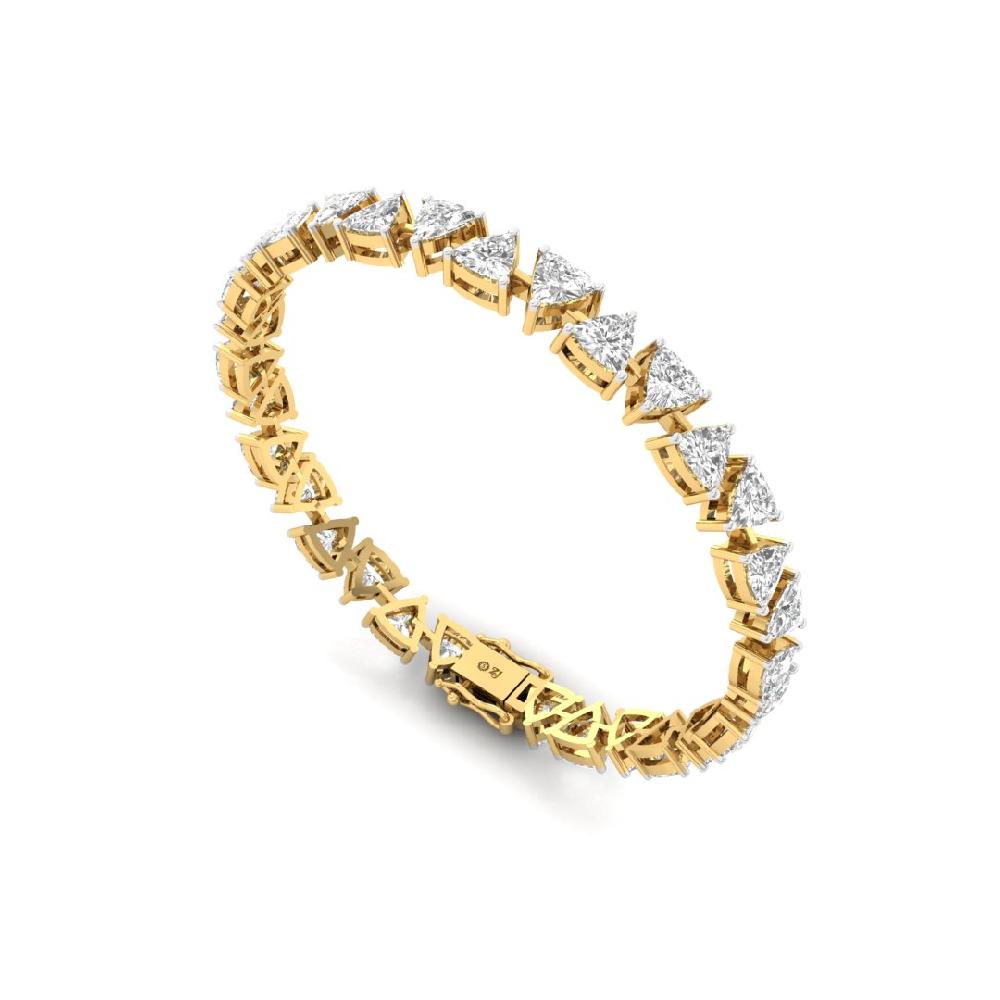 Trillion-Cut CVD-Lab Grown Diamond Starlit Elegance Tennis Bracelet