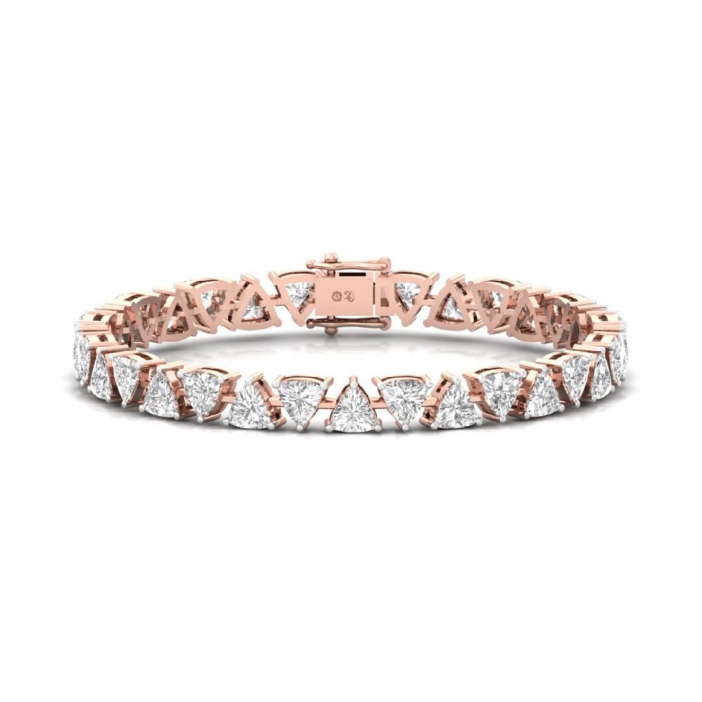 Trillion-Cut CVD-Lab Grown Diamond Starlit Elegance Tennis Bracelet