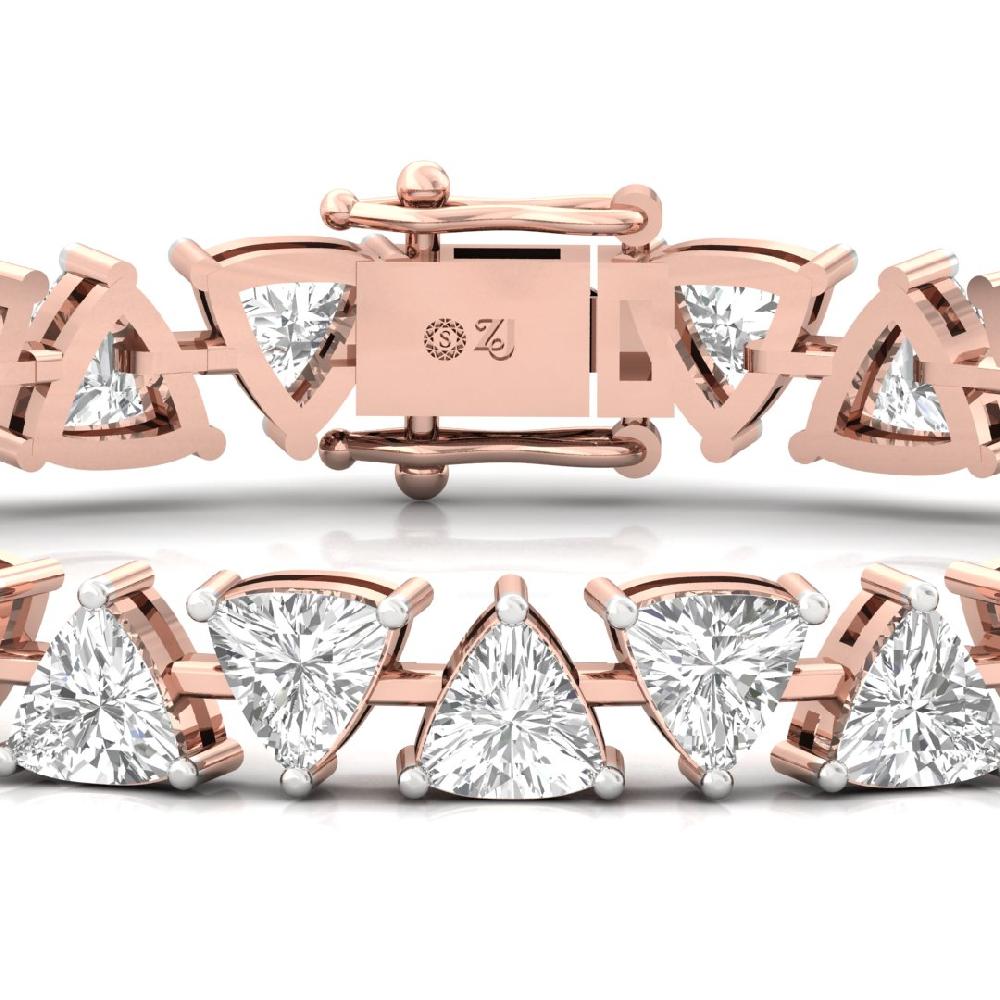 Trillion-Cut CVD-Lab Grown Diamond Starlit Elegance Tennis Bracelet