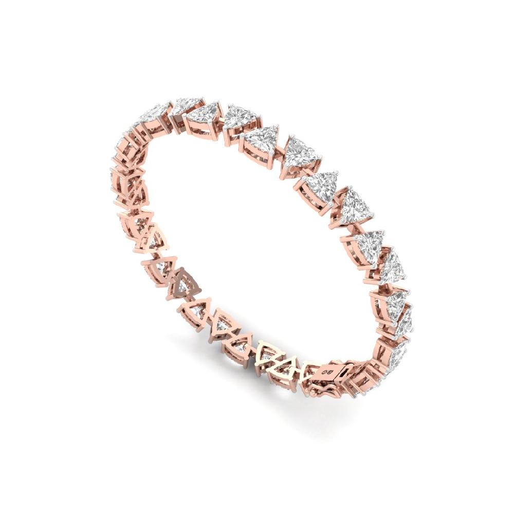 Trillion-Cut CVD-Lab Grown Diamond Starlit Elegance Tennis Bracelet