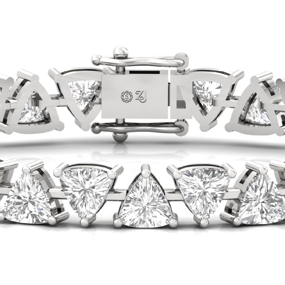 Trillion-Cut CVD-Lab Grown Diamond Starlit Elegance Tennis Bracelet