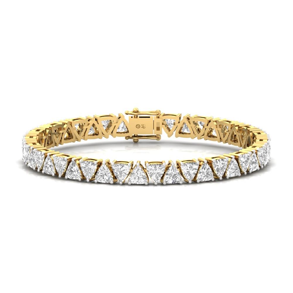 Trillion-Cut CVD-Lab Grown Diamond Unbreakable Bond Tennis Bracelet