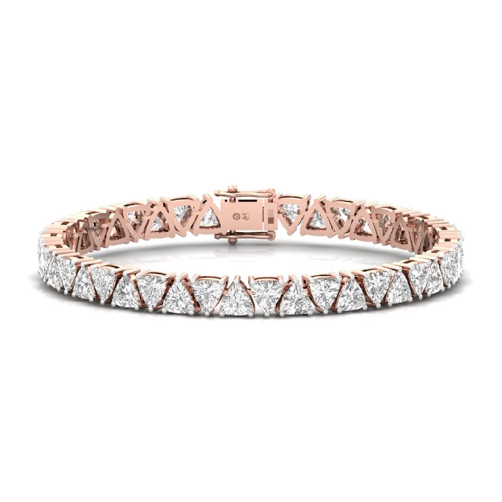 Trillion-Cut CVD-Lab Grown Diamond Unbreakable Bond Tennis Bracelet