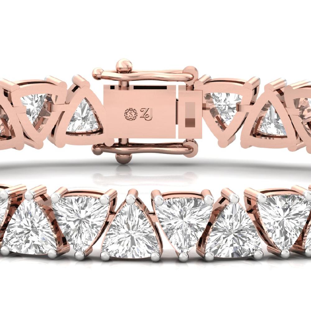 Trillion-Cut CVD-Lab Grown Diamond Unbreakable Bond Tennis Bracelet