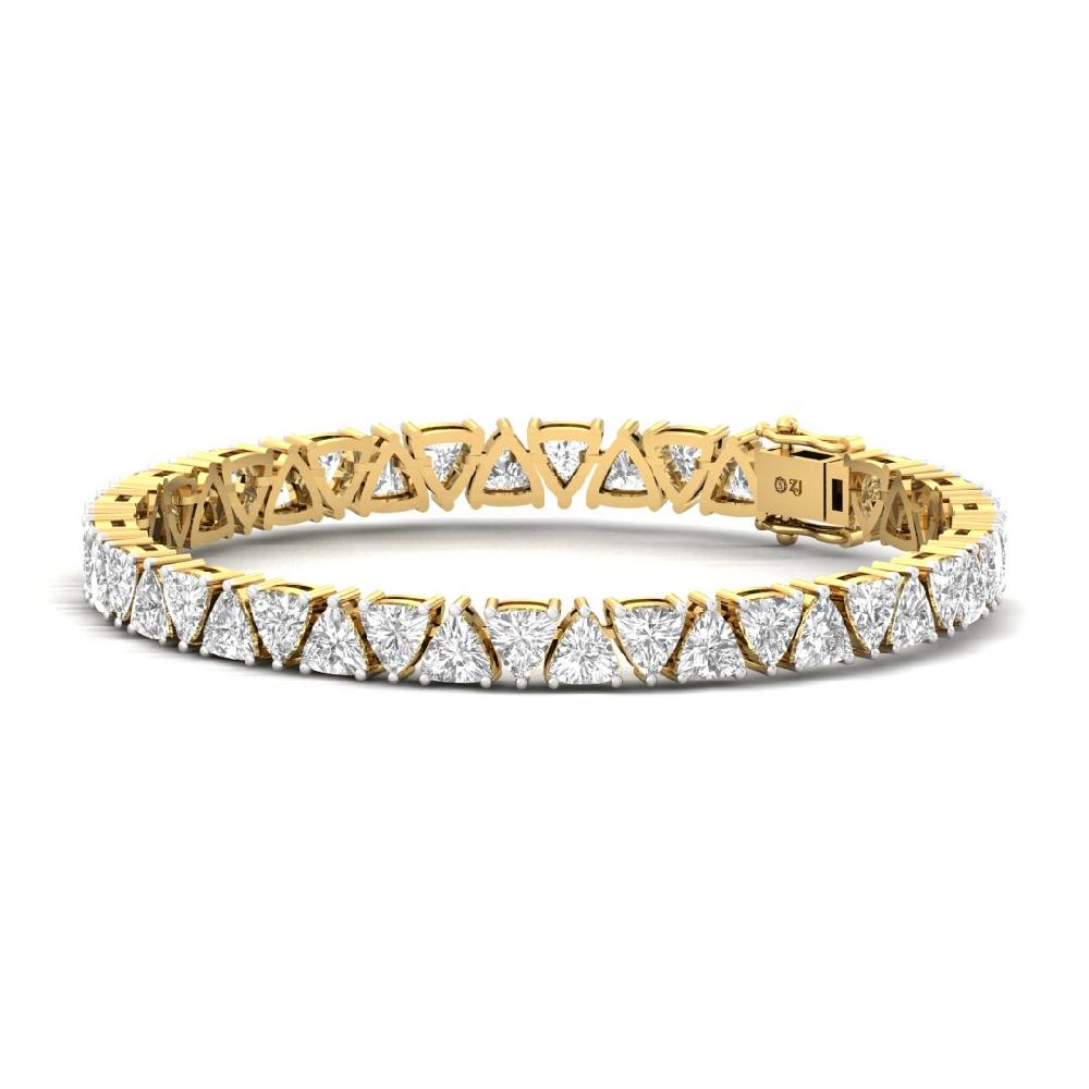 Trillion-Cut CVD-Lab Grown Diamond Unbreakable Bond Tennis Bracelet