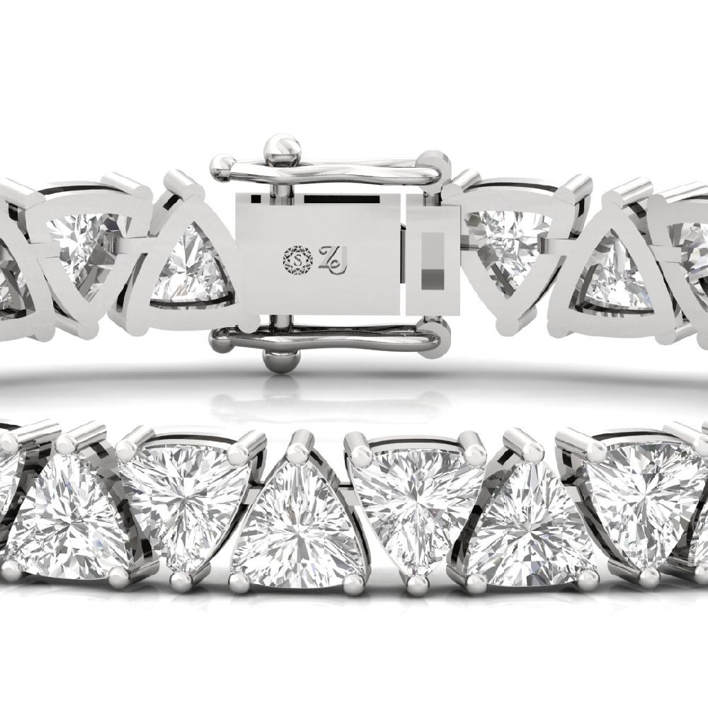 Trillion-Cut CVD-Lab Grown Diamond Unbreakable Bond Tennis Bracelet