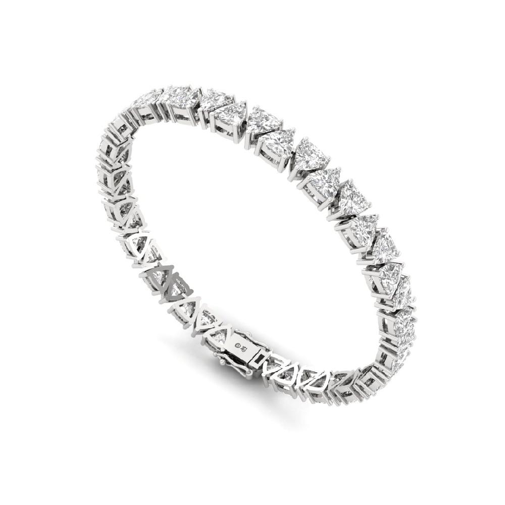 Trillion-Cut CVD-Lab Grown Diamond Unbreakable Bond Tennis Bracelet