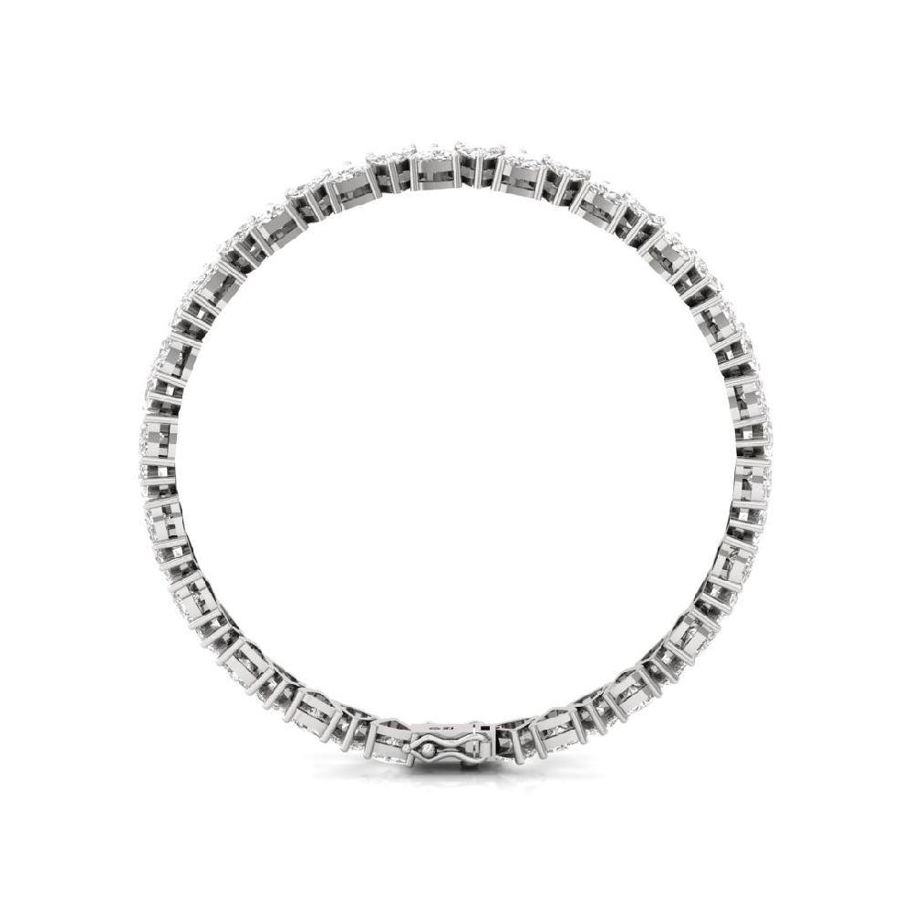 Trillion-Cut CVD-Lab Grown Diamond Unbreakable Bond Tennis Bracelet