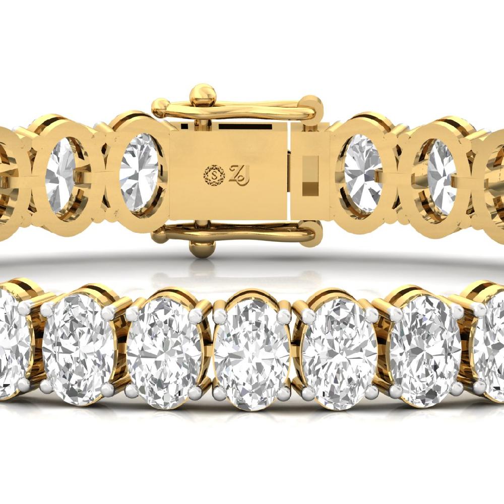Oval Lab Grown Diamond Majestic Radiance Tennis Bracelet